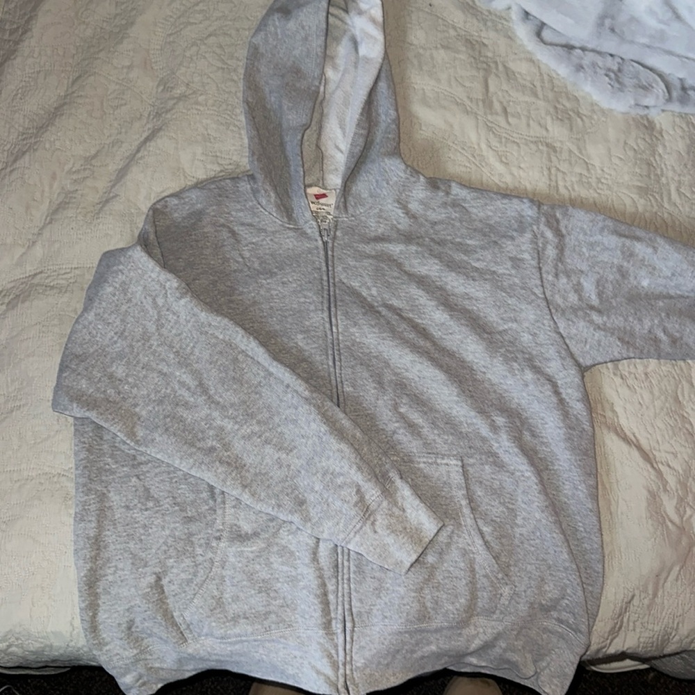 HANES grey zip up jacket